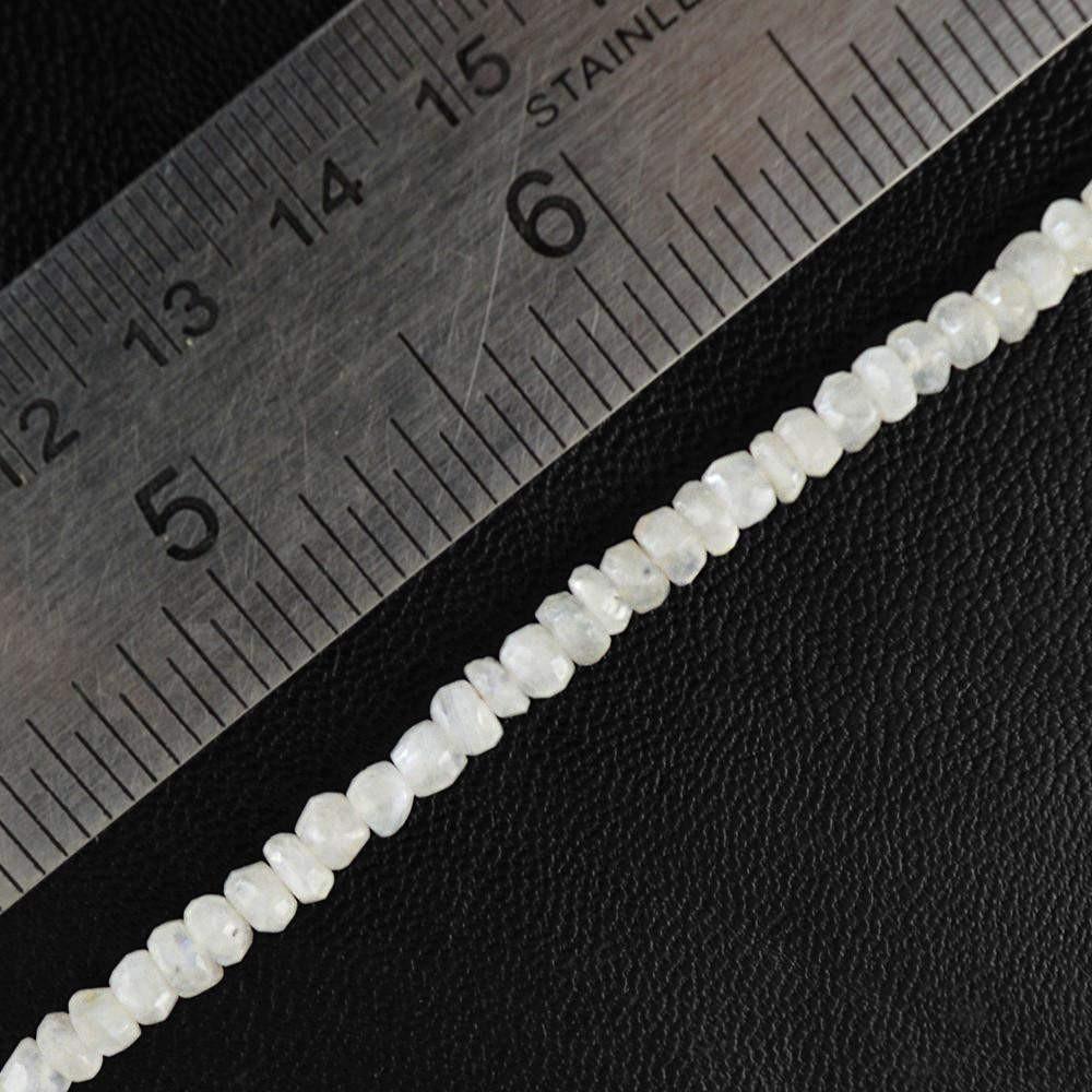 gemsmore:Natural Untreated White Moonstone Beads Strand