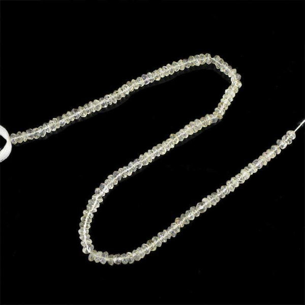 gemsmore:Natural Untreated White Quartz Round Cut Beads Strand