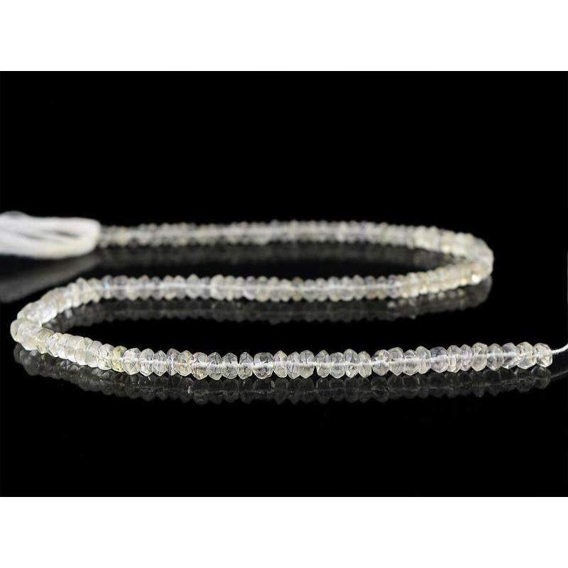 gemsmore:Natural Untreated White Quartz Round Cut Beads Strand