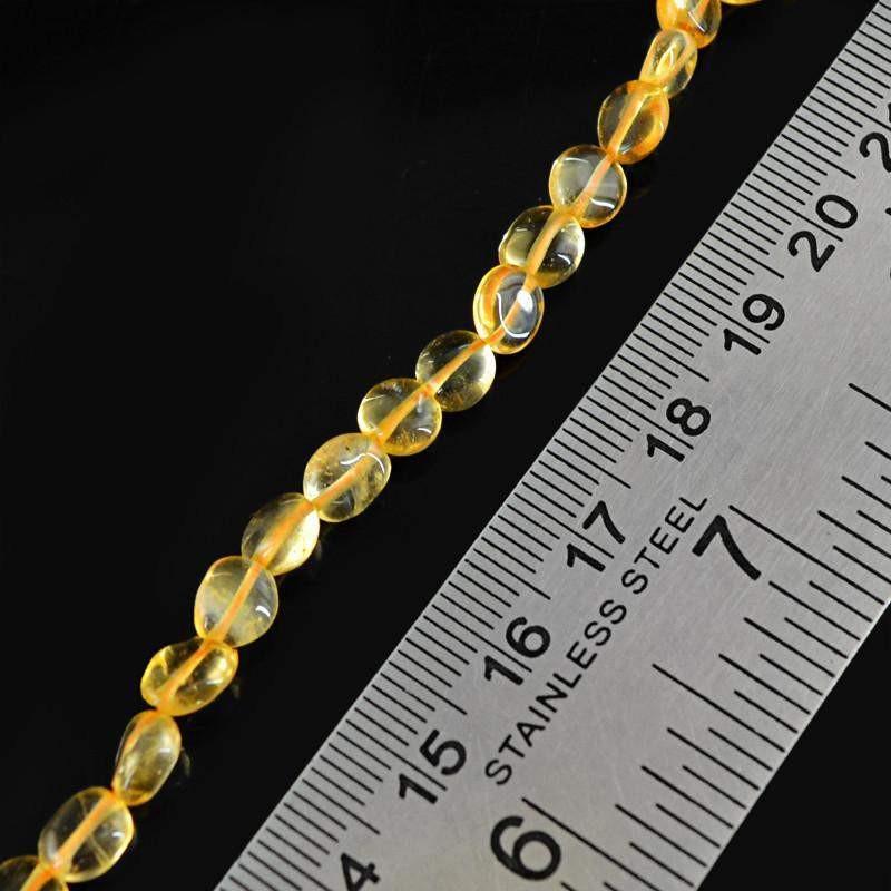 gemsmore:Natural Untreated Yellow Citrine Beads Hand Made Strand