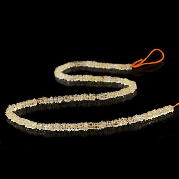 gemsmore:Natural Untreated Yellow Citrine Beads Strand