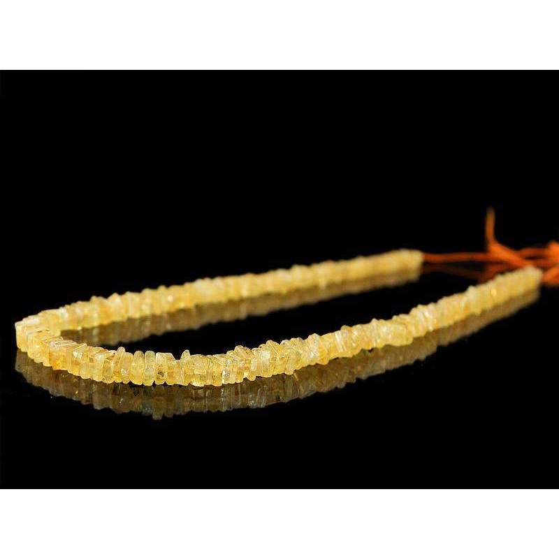 gemsmore:Natural Untreated Yellow Citrine Drilled Beads Strand