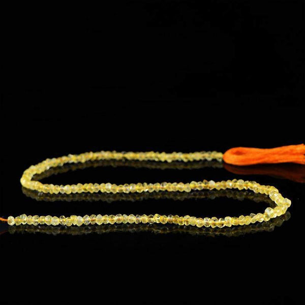 gemsmore:Natural Untreated Yellow Citrine Round Cut Beads Strand