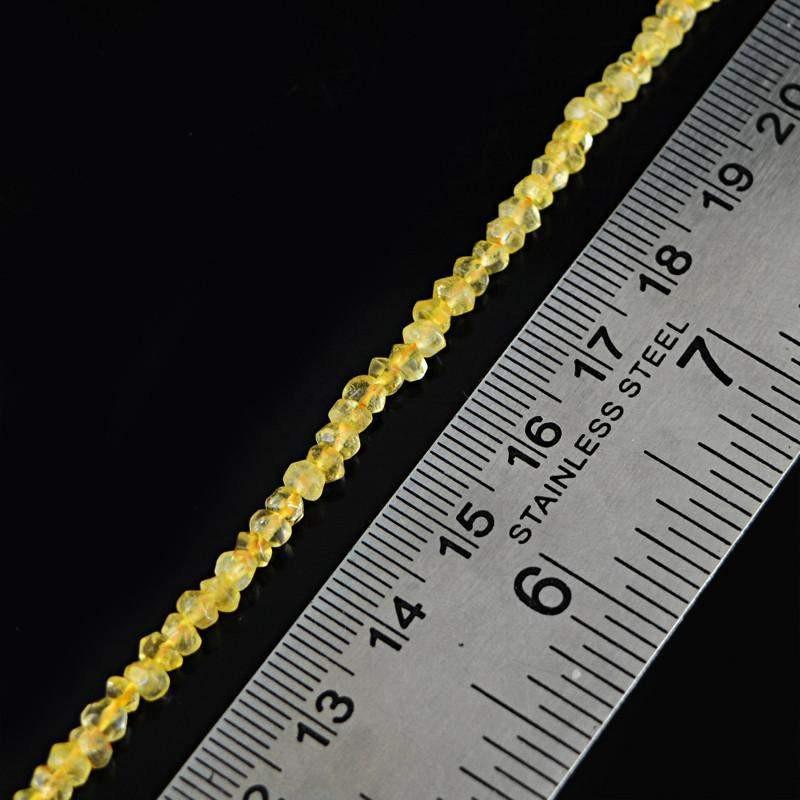 gemsmore:Natural Untreated Yellow Citrine Round Cut Beads Strand