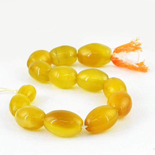 gemsmore:Natural Untreated Yellow Onyx Beads Strand