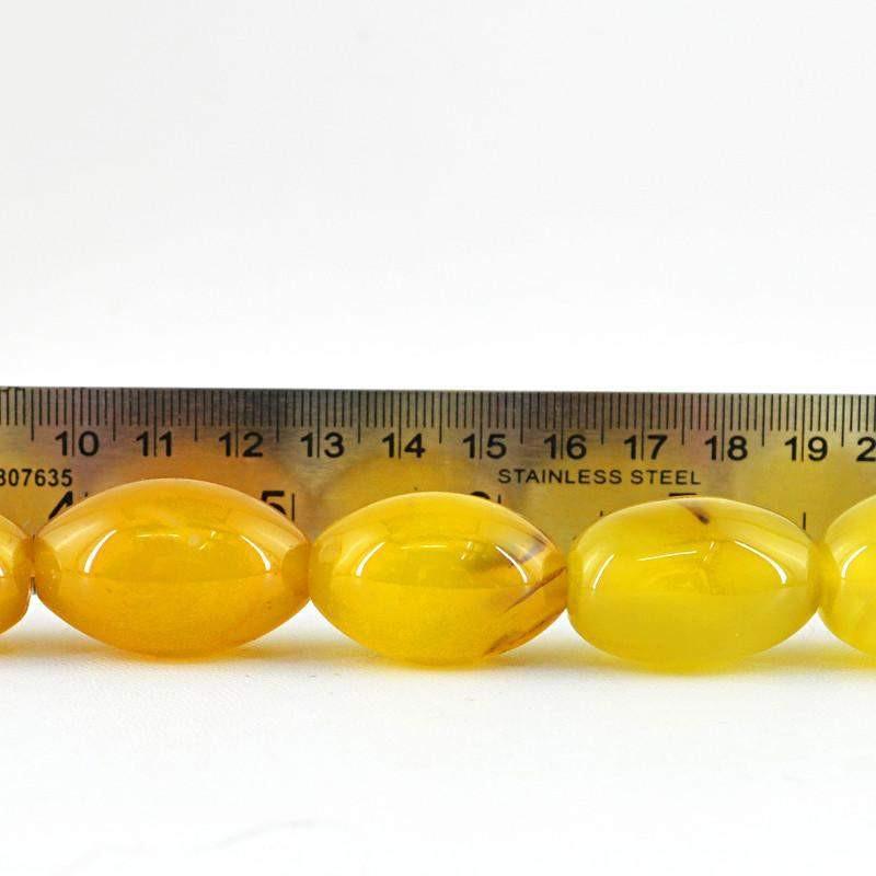 gemsmore:Natural Untreated Yellow Onyx Beads Strand