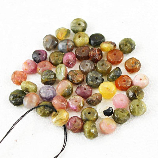 gemsmore:Natural Watermelon Tourmaline Beads Lot Faceted Drilled