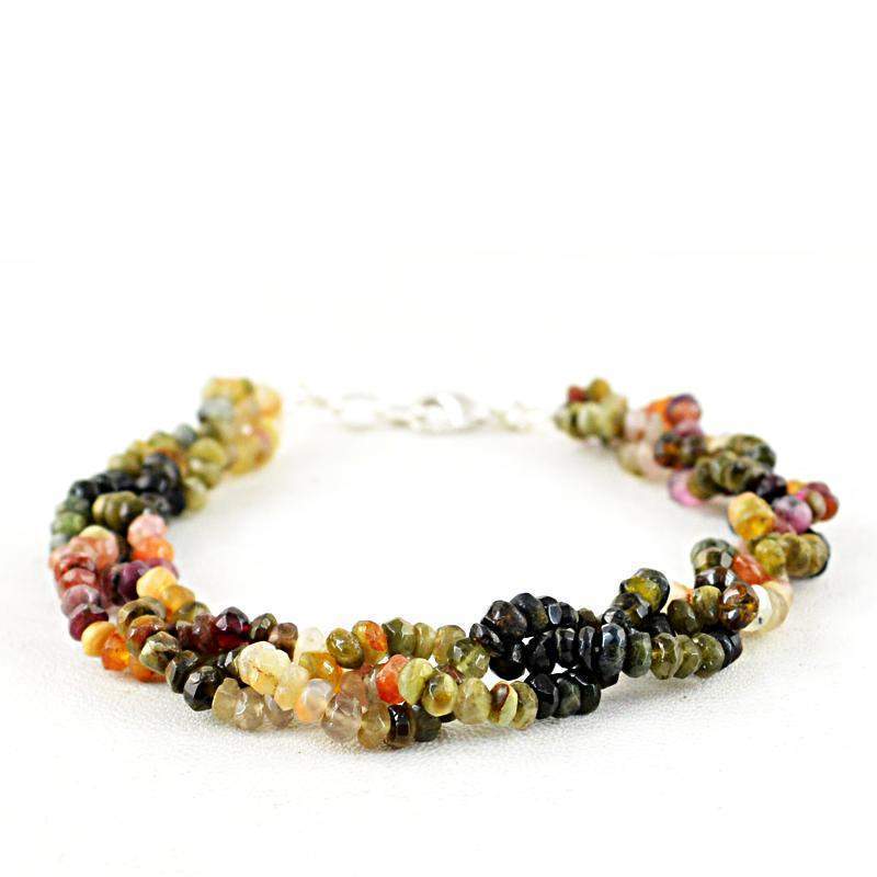 gemsmore:Natural Watermelon Tourmaline Bracelet Round Beads