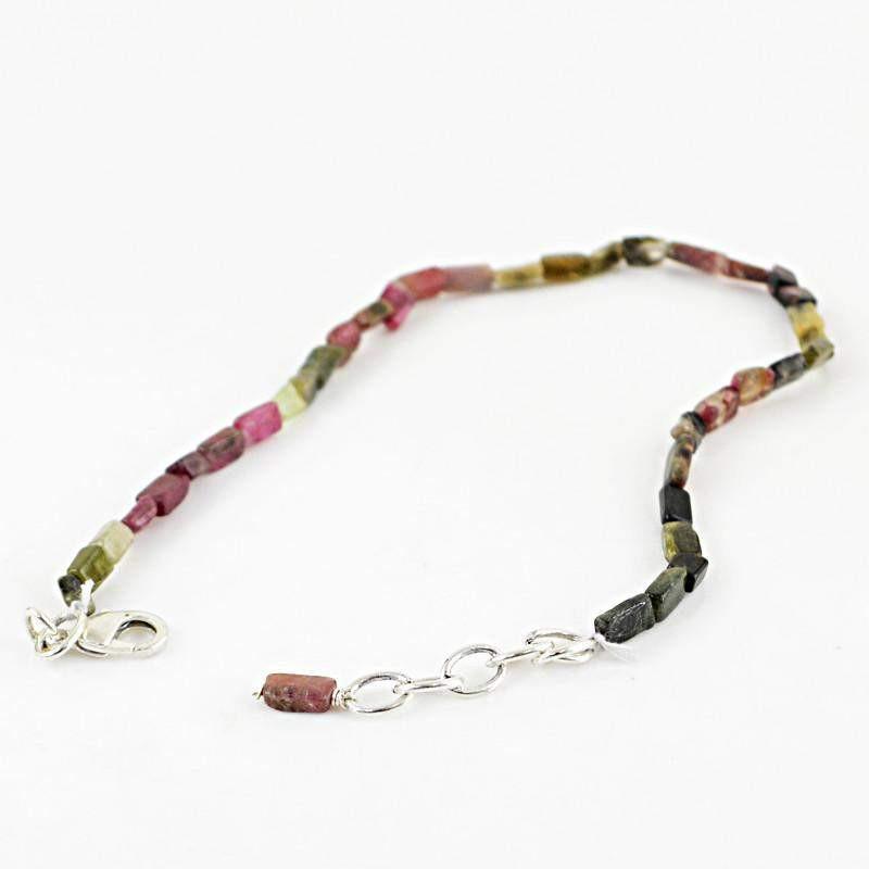 gemsmore:Natural Watermelon Tourmaline Bracelet Untreated Beads