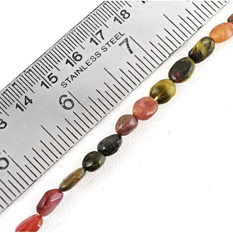 gemsmore:Natural Watermelon Tourmaline Drilled Beads Strand