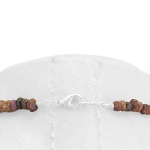 gemsmore:Natural Watermelon Tourmaline Faceted Beads Necklace