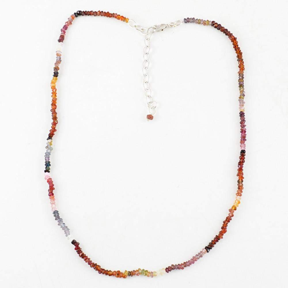 gemsmore:Natural Watermelon Tourmaline Necklace Untreated Round Faceted Beads