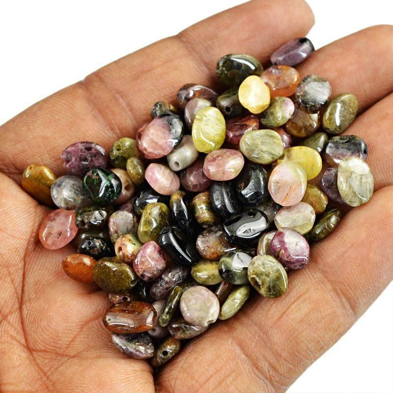 gemsmore:Natural Watermelon Tourmaline Untreated Beads Lot