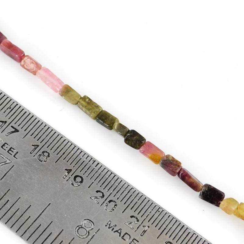 gemsmore:Natural Watermelon Tourmaline Untreated Beads Strand