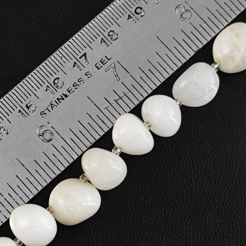 gemsmore:Natural White Agate Drilled Beads Strand