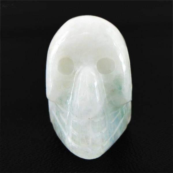 gemsmore:Natural White Moonstone Carved Skull Gemstone