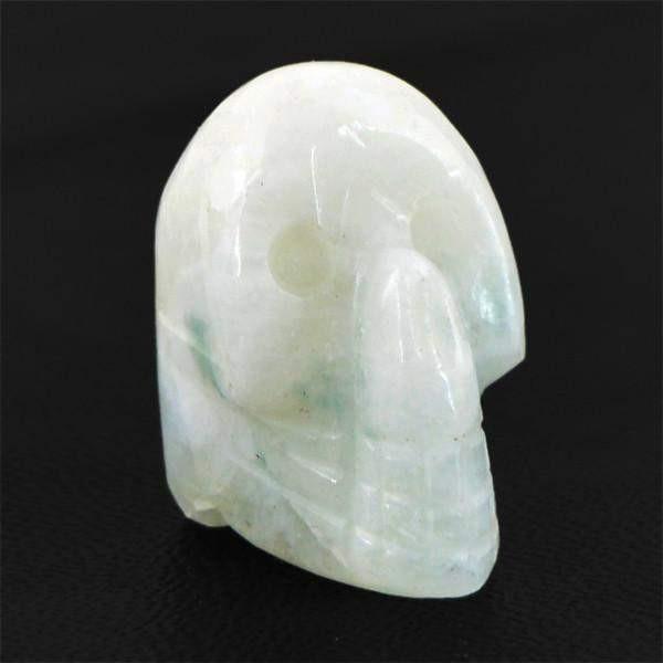 gemsmore:Natural White Moonstone Carved Skull Gemstone