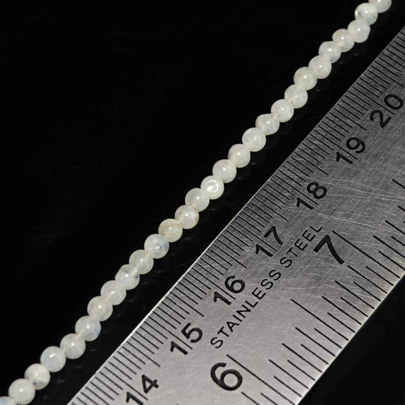 gemsmore:Natural White Moonstone Round Shape Beads Strand