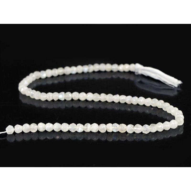 gemsmore:Natural White Moonstone Untreated Beads Strand