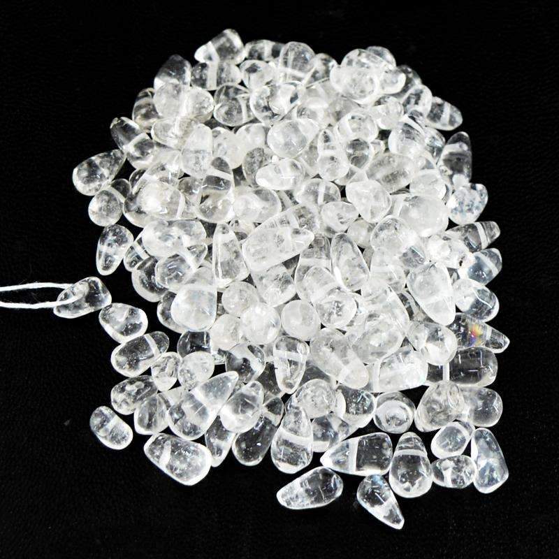 gemsmore:Natural White Quartz Beads Lot - Untreated Drilled