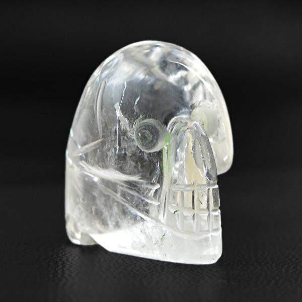 gemsmore:Natural White Quartz Gemstone Artisan Carved Skull