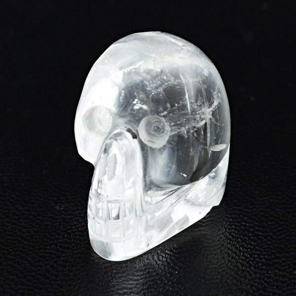 gemsmore:Natural White Quartz Hand Carved Skull