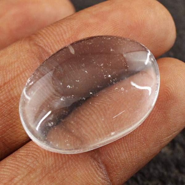 gemsmore:Natural White Quartz Oval Shape Loose Gemstone