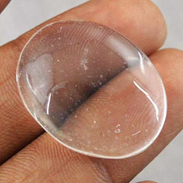 gemsmore:Natural White Quartz Oval Shape Loose Gemstone