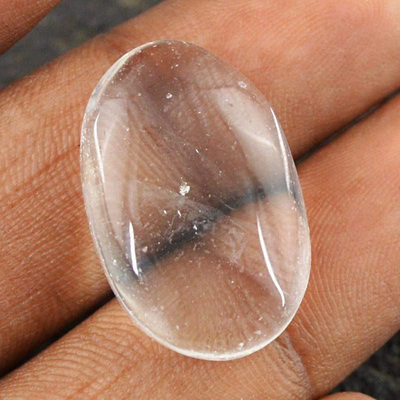 gemsmore:Natural White Quartz Oval Shape Untreated Gemstone