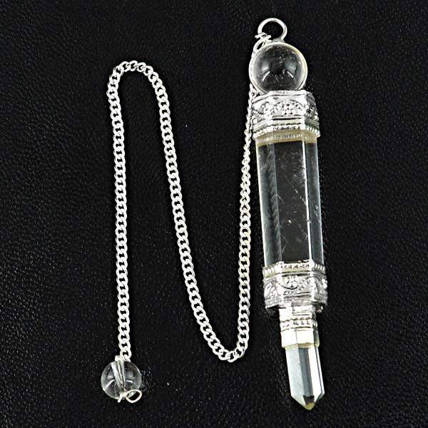 gemsmore:Natural White Quartz Reiki Healing Pendulum