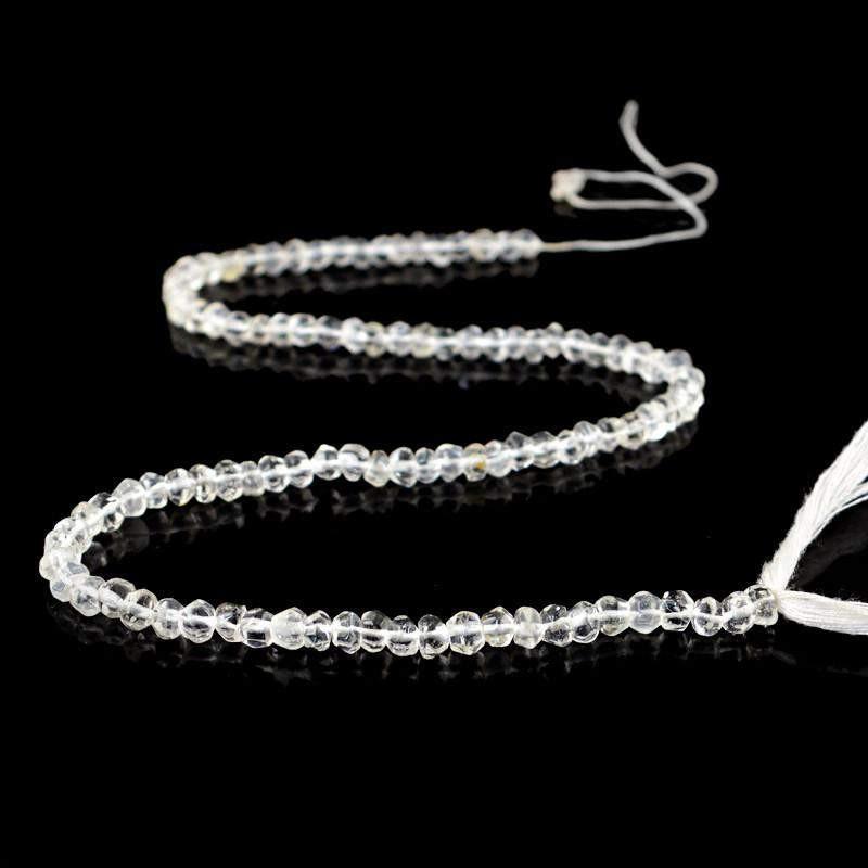 gemsmore:Natural White Quartz Round Shape Beads Strand