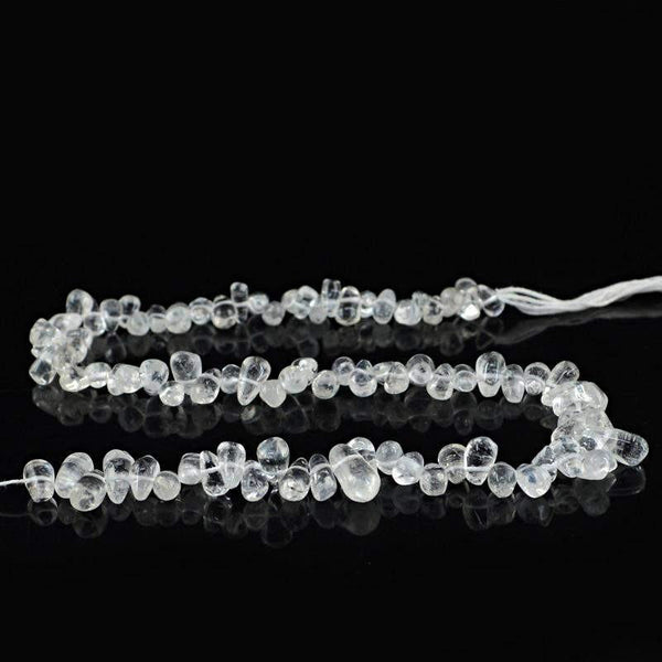 gemsmore:Natural White Quartz Unheated Beads Strand