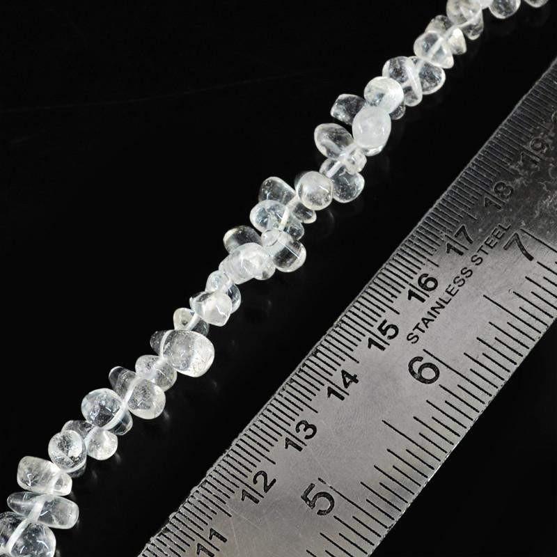 gemsmore:Natural White Quartz Unheated Beads Strand