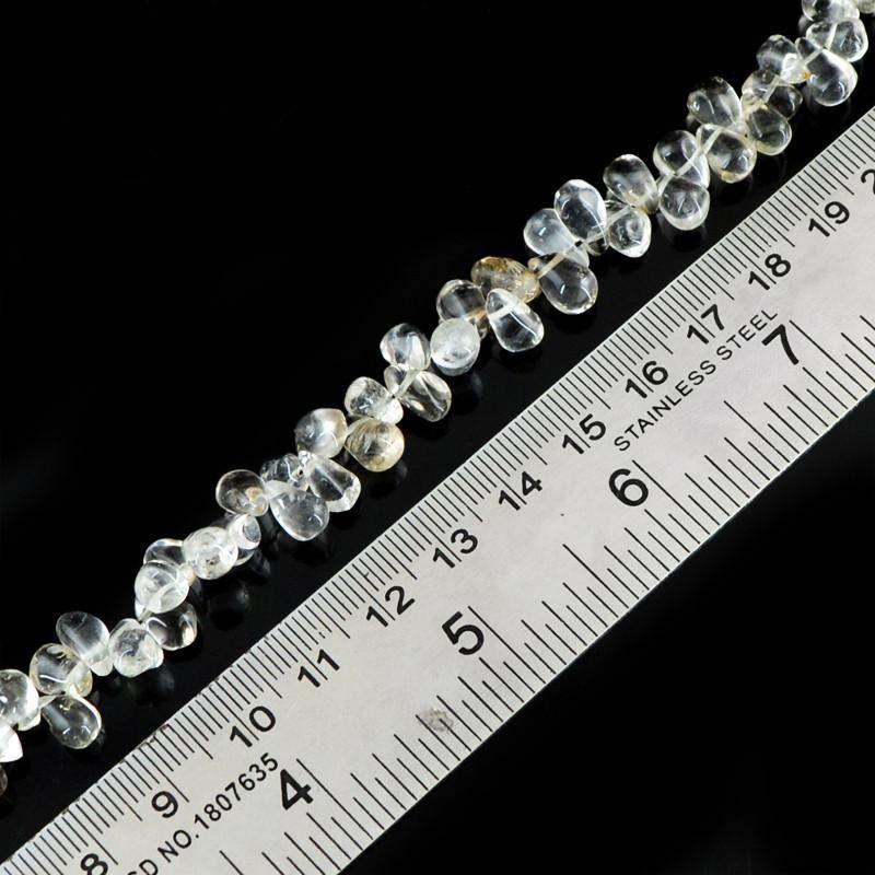 gemsmore:Natural White Quartz Untreated Beads Strand