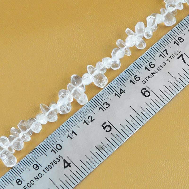 gemsmore:Natural White Quartz Untreated Drilled Beads Strand