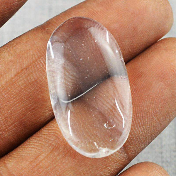 gemsmore:Natural White Quartz Untreated Oval Shape Loose Gemstone