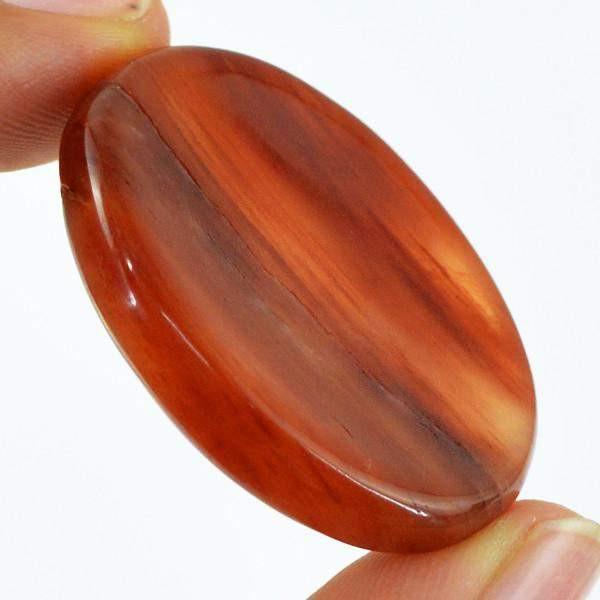 gemsmore:Natural Worry Stone Orange Onyx Oval Shape Gemstone