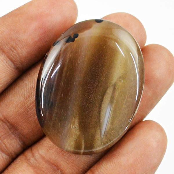 gemsmore:Natural Worry Stone Oval Shape Brown Onyx Gemstone