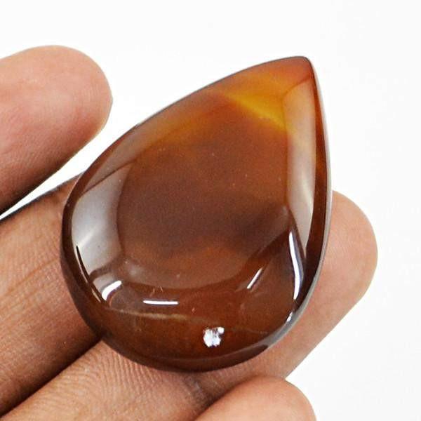 gemsmore:Natural Worry Stone Pear Shape Brown Onyx Gemstone