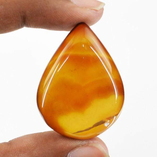 gemsmore:Natural Worry Stone Pear Shape Brown Onyx Gemstone