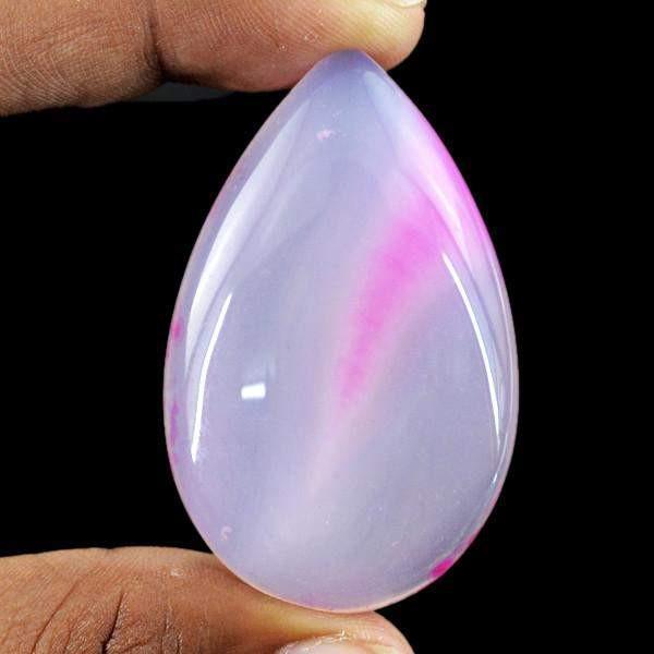gemsmore:Natural Worry Stone Pear Shape Pink Onyx Untreated Loose Gemstone