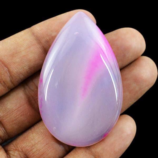 gemsmore:Natural Worry Stone Pear Shape Pink Onyx Untreated Loose Gemstone