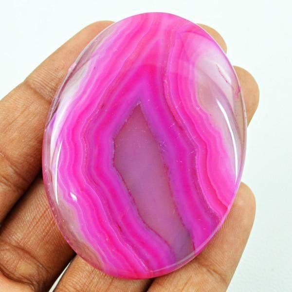 gemsmore:Natural Worry Stone Pink Onyx Oval Shape Gemstone