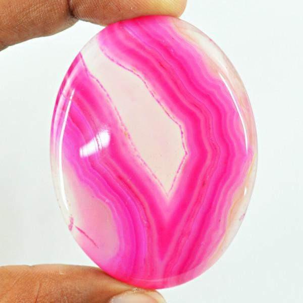 gemsmore:Natural Worry Stone Pink Onyx Oval Shape Gemstone