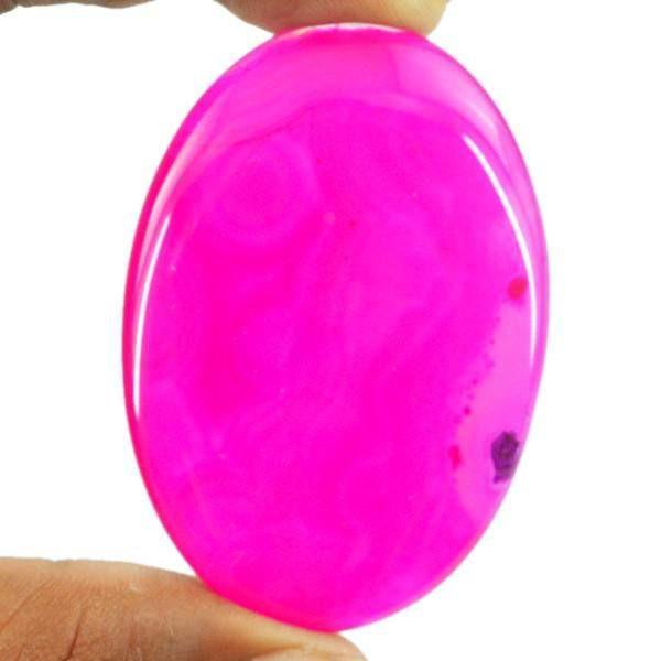 gemsmore:Natural Worry Stone Pink Onyx Oval Shape Gemstone
