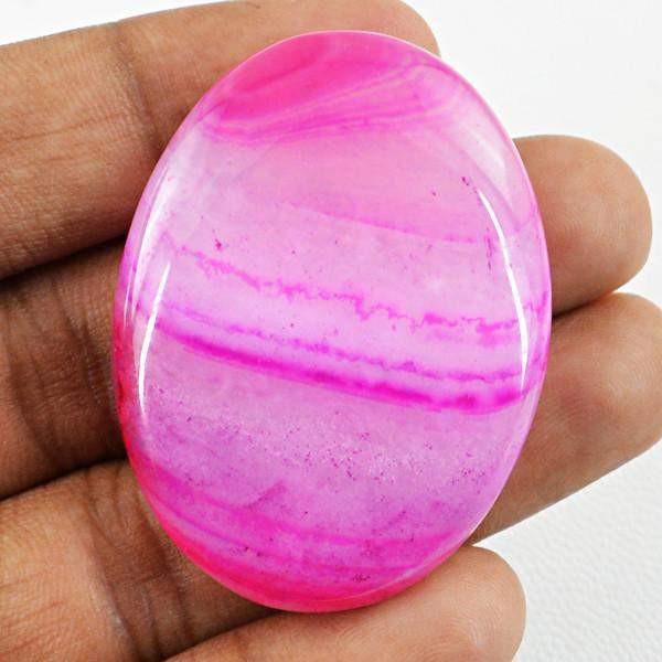 gemsmore:Natural Worry Stone Pink Striped Onyx Gemstone