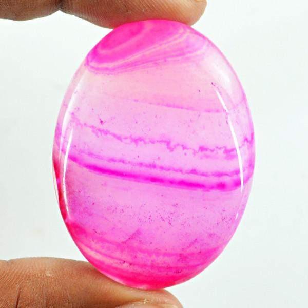 gemsmore:Natural Worry Stone Pink Striped Onyx Gemstone