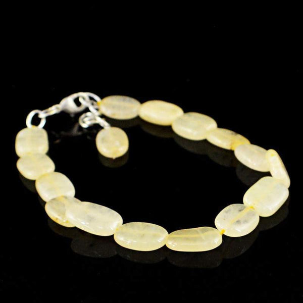gemsmore:Natural Yellow Aventurine Bracelet Oval Shape Beads
