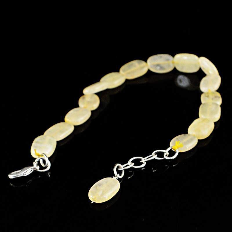 gemsmore:Natural Yellow Aventurine Bracelet Oval Shape Beads