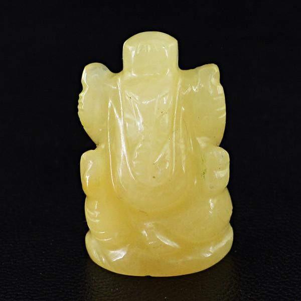 gemsmore:Natural Yellow Aventurine Carved Ganesha Gem